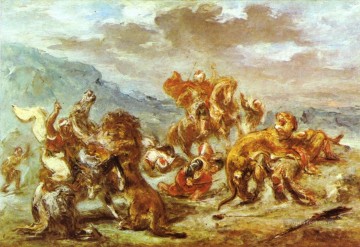 EUGENE DELACROIX LION HUNT Oil Paintings